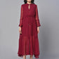 Valbone Women’s Red Georgette Solid Print Dress