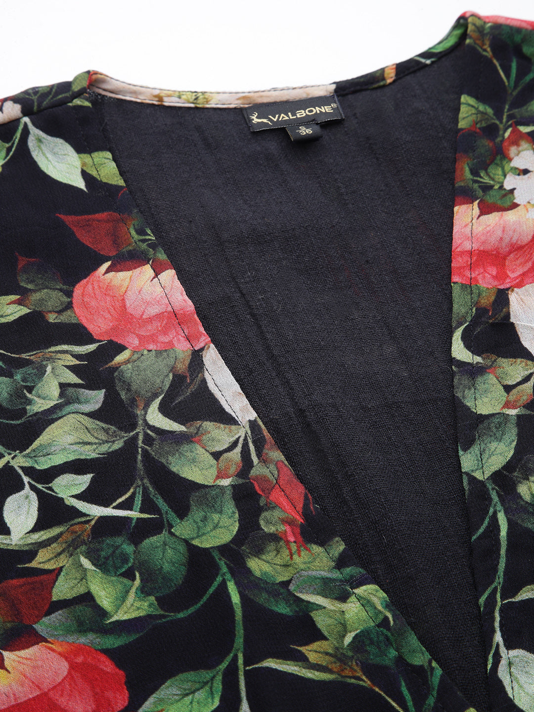 Valbone Women’s Black Georgette Floral Print Dress