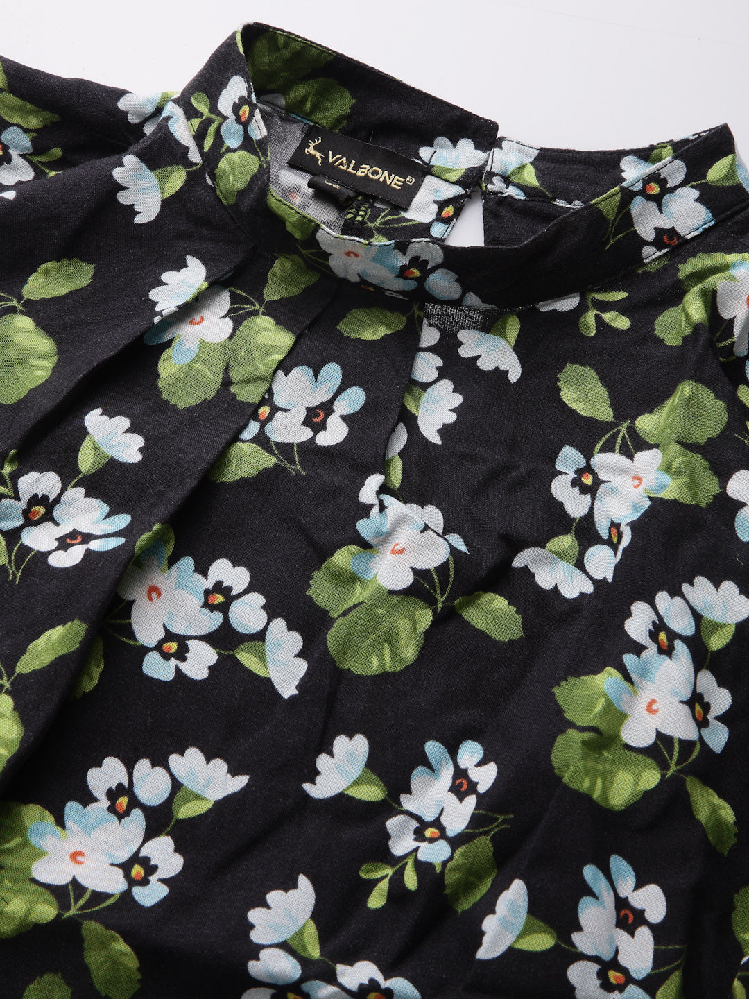 Green Floral Print Top for Women