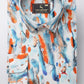 Valbone Men’s Digital Print Orange & Blue Regular Fit Casual Shirt Full Sleeves