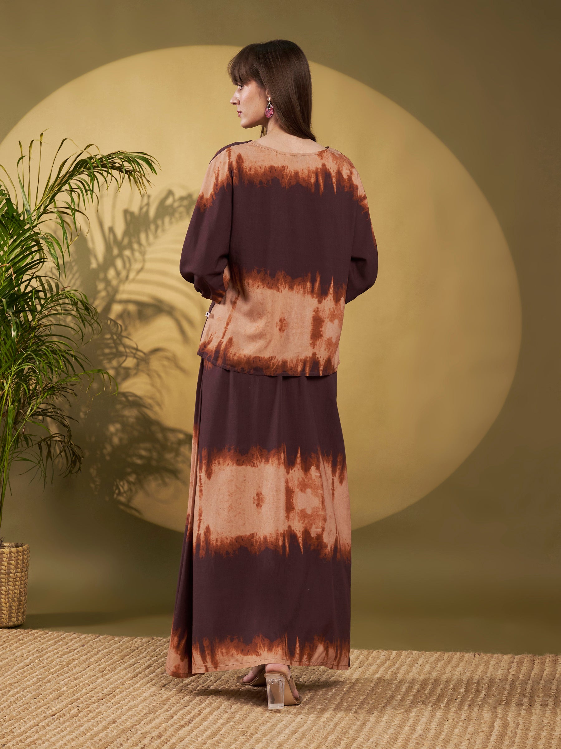 Mocha Tie-Dye Maxi Co-Ord Set