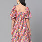 Valbone Women’s Multi Colour Georgette Print Dress