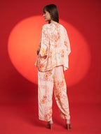 Peach Floral Kaftan Co-Ord Set