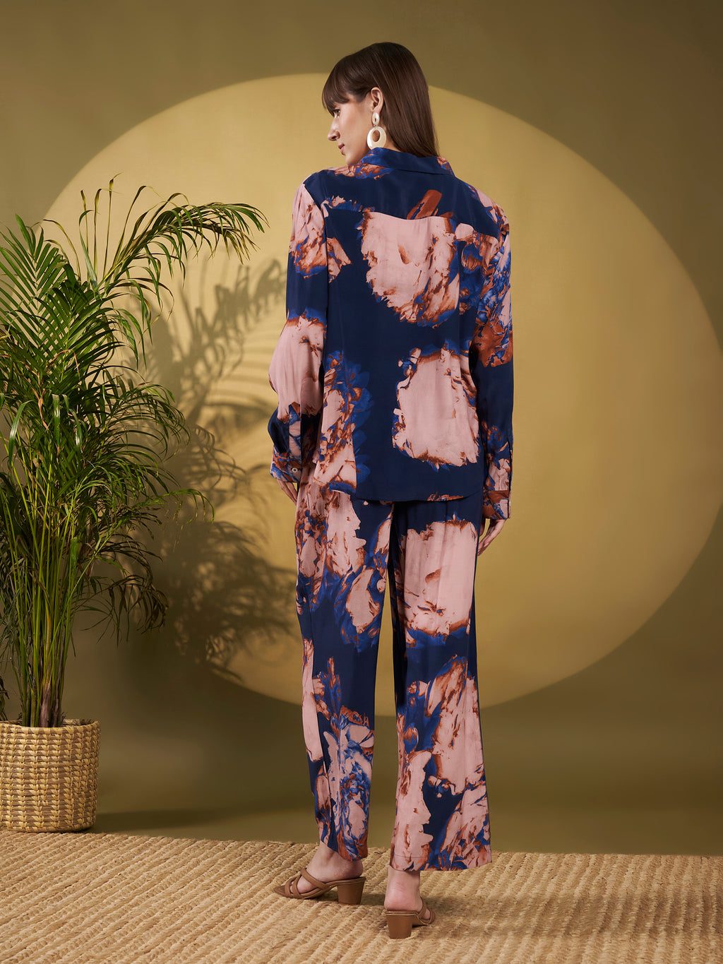 Navy Blue & Blush Floral Co-Ord Set