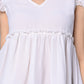 Valbone Women’s White Georgette Solid Top With Short-Sleeves