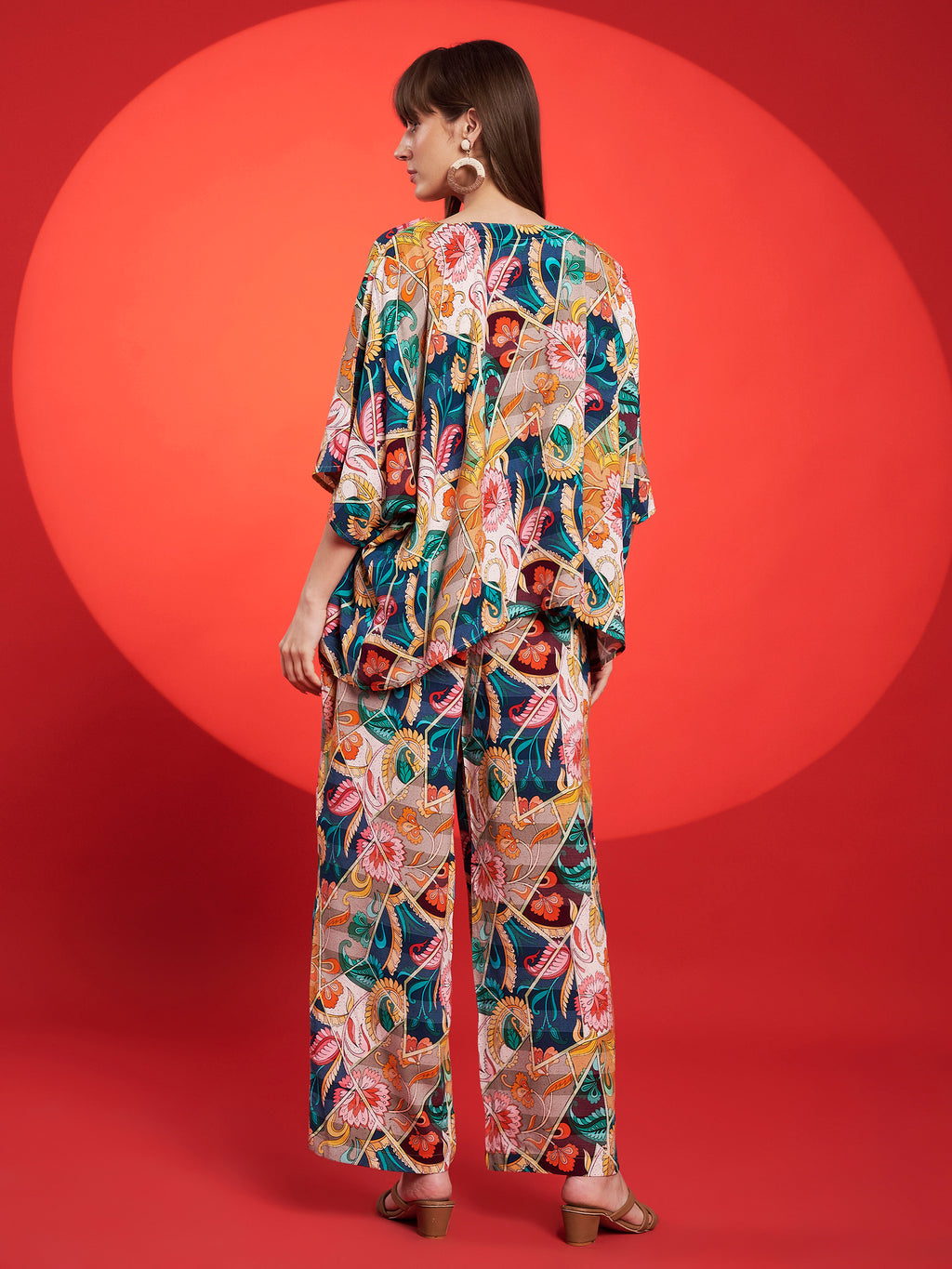 Multicolor Boho Kaftan Co-Ord Set