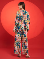 Multicolor Boho Kaftan Co-Ord Set