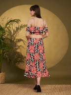Red & Black Statement Ruffle Co-Ord Set
