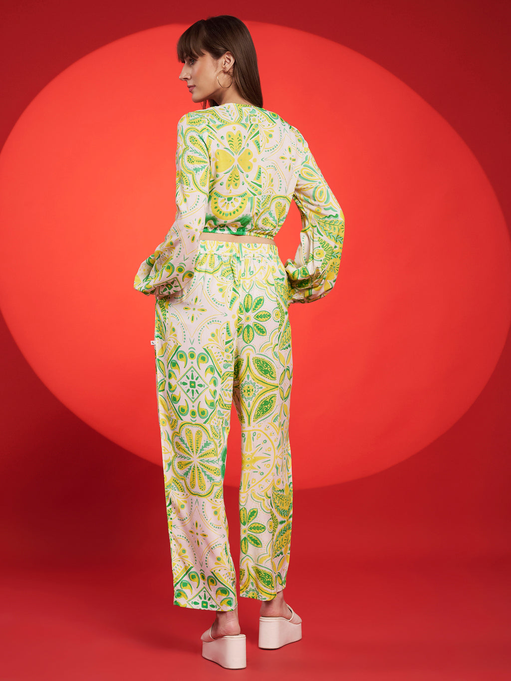 Lime Green Boho Printed Co-Ord Set