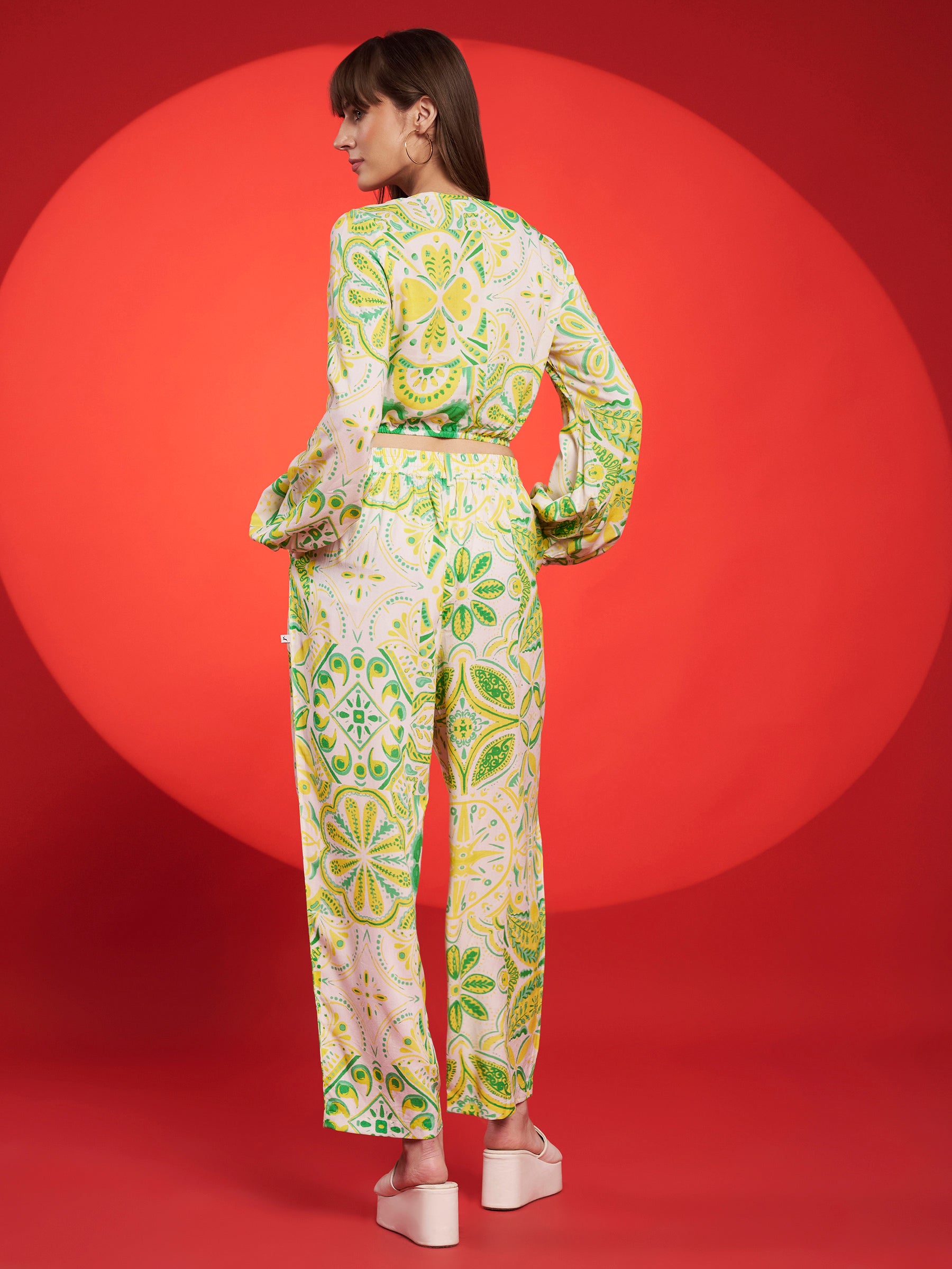 Lime Green Boho Printed Co-Ord Set