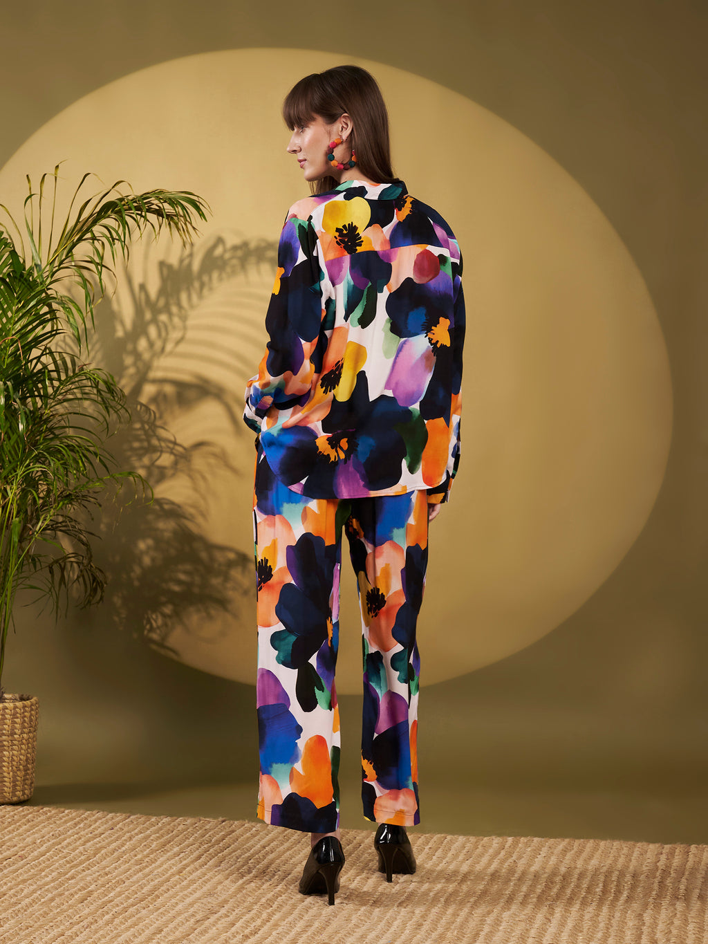 Multicolor Abstract Floral Co-Ord Set