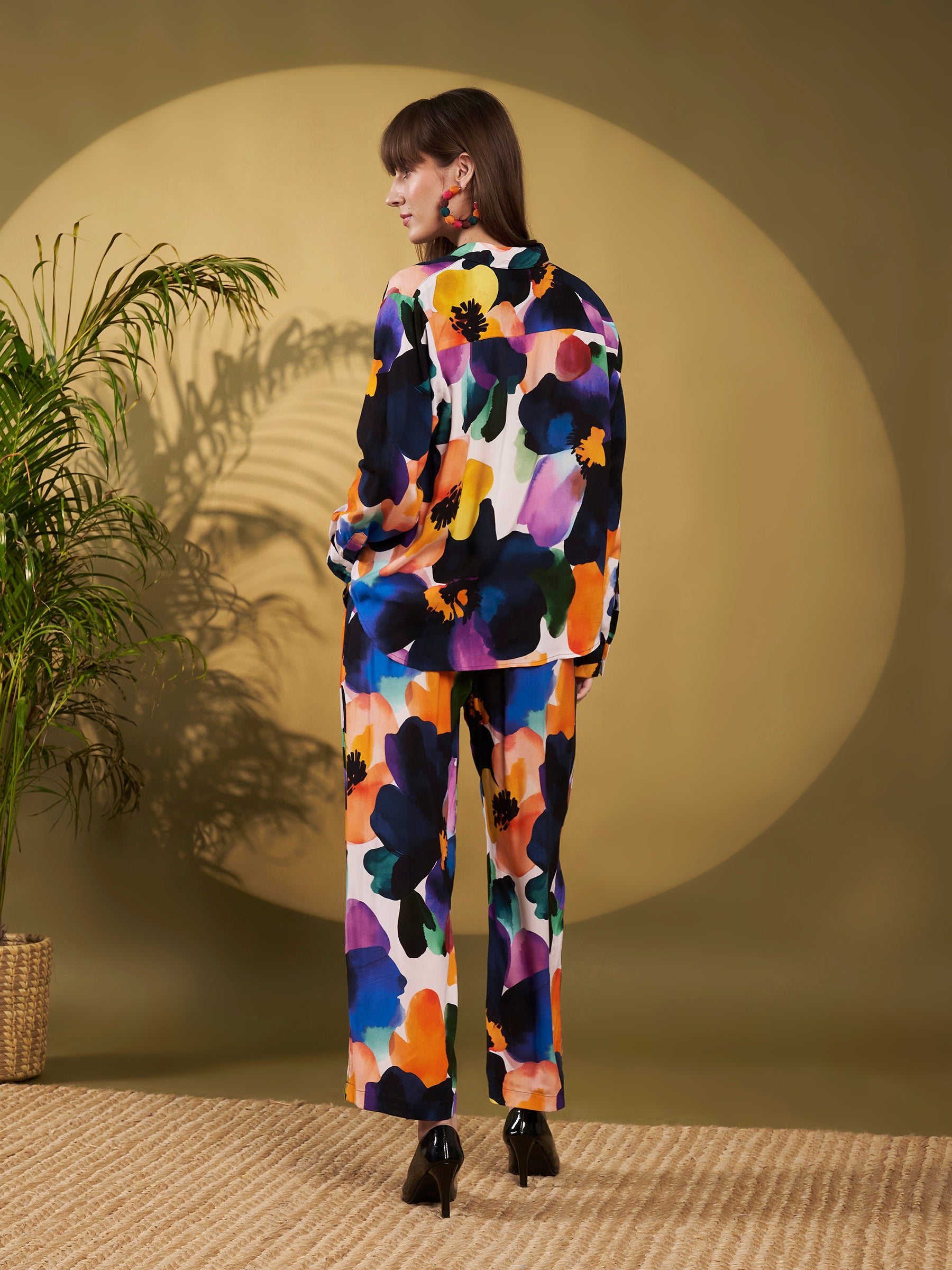 Multicolor Abstract Floral Co-Ord Set