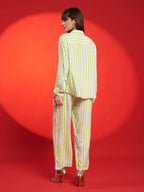 Lime Green Striped Co-Ord Set