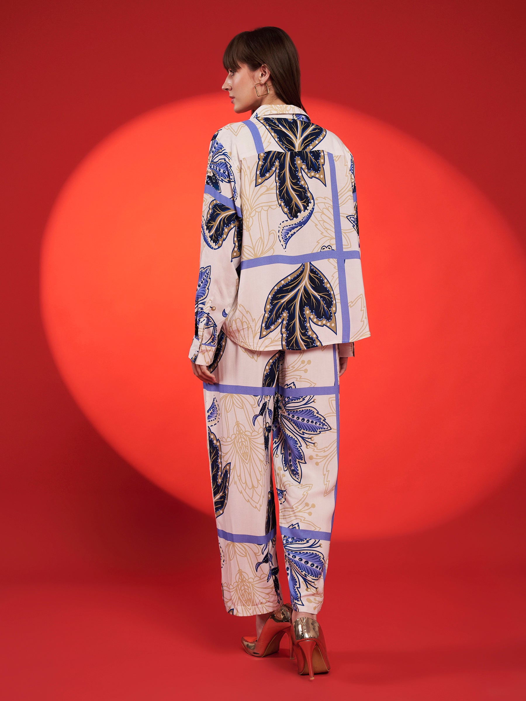 Blue Floral Printed Co-Ord Set