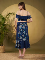 Navy Floral Ruffle Co-Ord Skirt Set