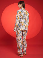 Beige & Mustard Abstract Printed Co-Ord Set