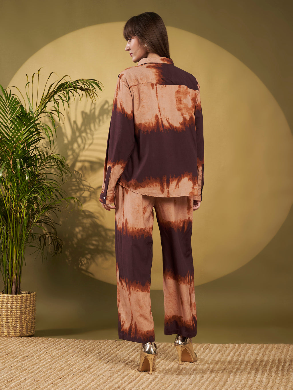 Brown Ombre Tie-Dye Co-Ord Set