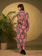Red & Black Geometric Printed Co-Ord Set