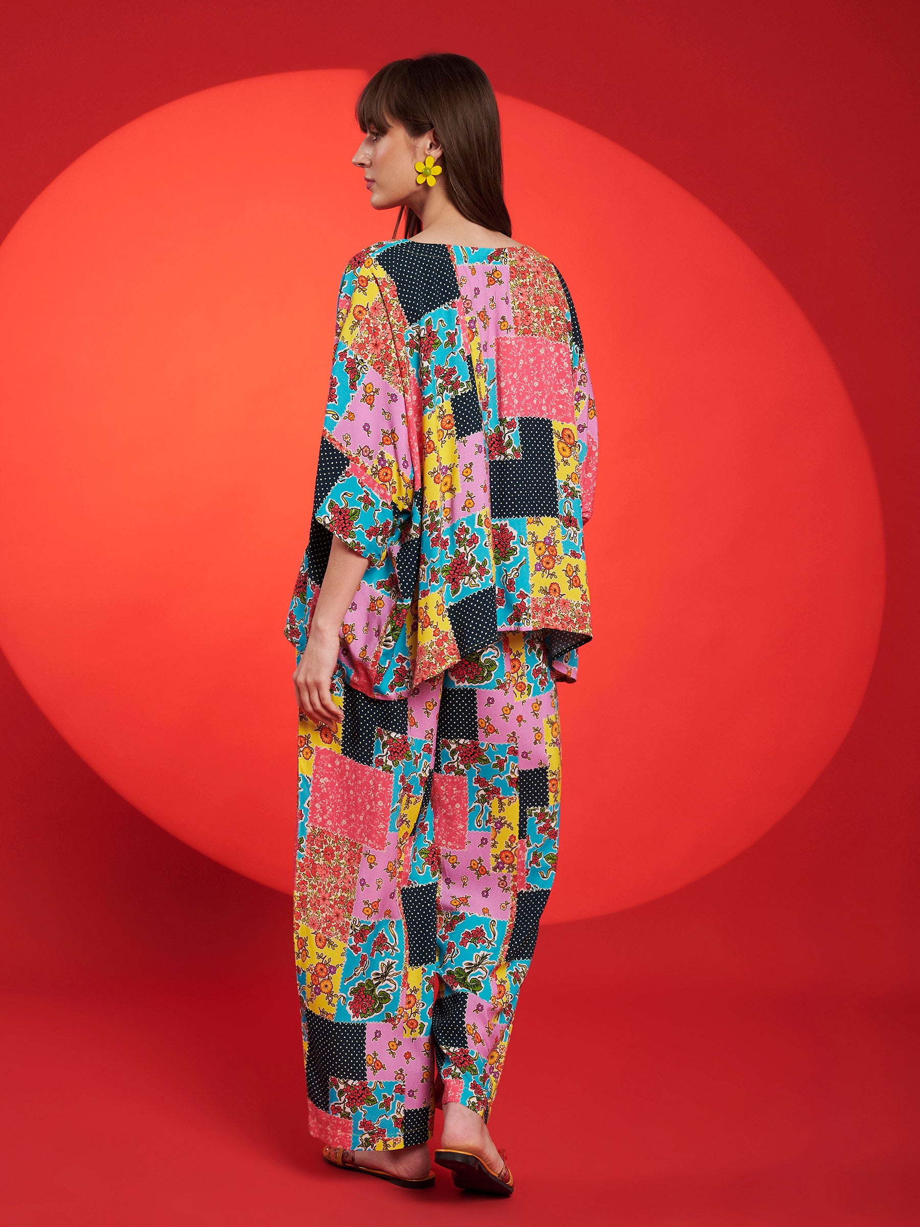 Multicolor Patchwork Printed Co-Ord Set