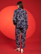 Navy Blue Paisley Printed Co-Ord Set