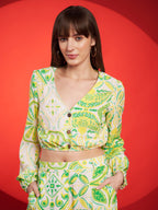 Lime Green Boho Printed Co-Ord Set