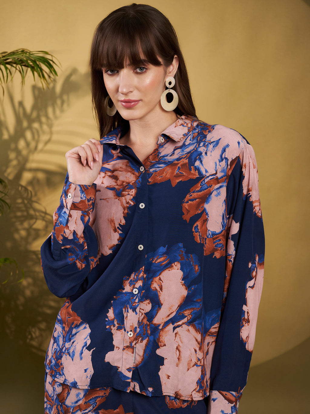 Navy Blue & Blush Floral Co-Ord Set