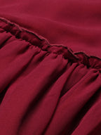 Red Solid Print Maxi Dress