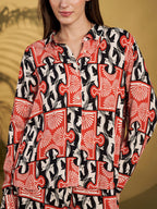 Red & Black Geometric Printed Co-Ord Set