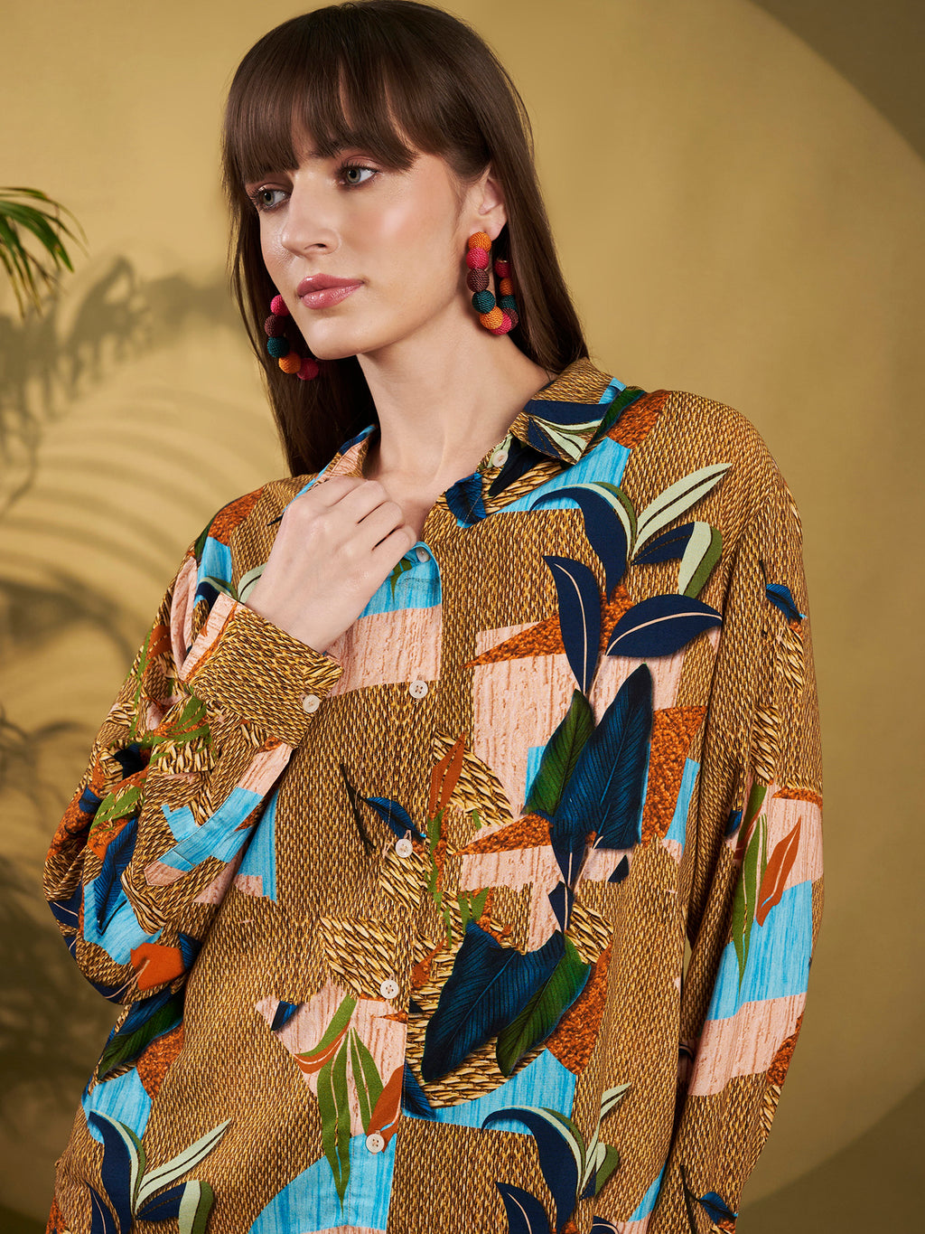 Brown & Teal Abstract Tropical Co-Ord Set
