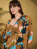 Brown & Teal Abstract Tropical Co-Ord Set