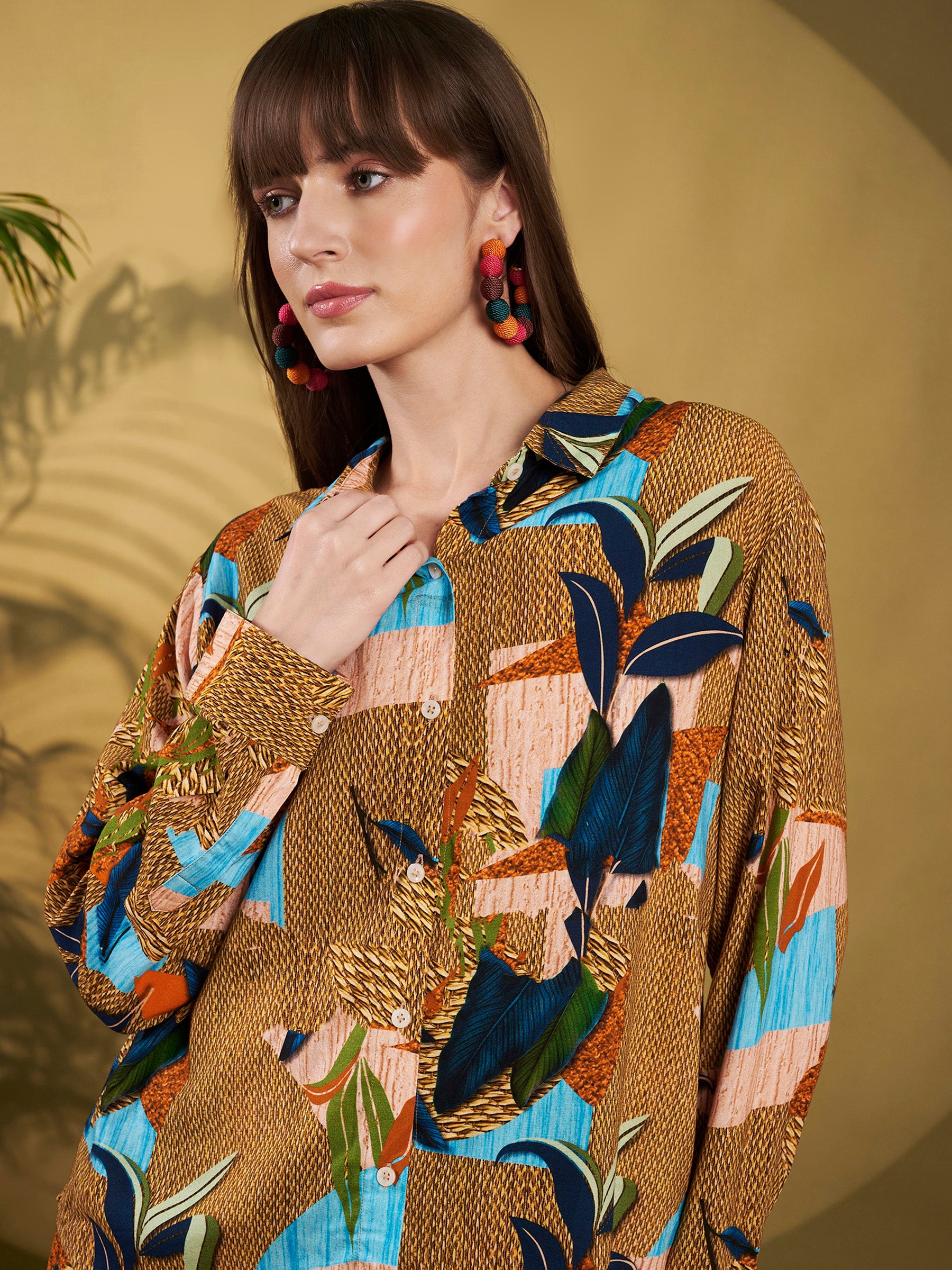 Brown & Teal Abstract Tropical Co-Ord Set