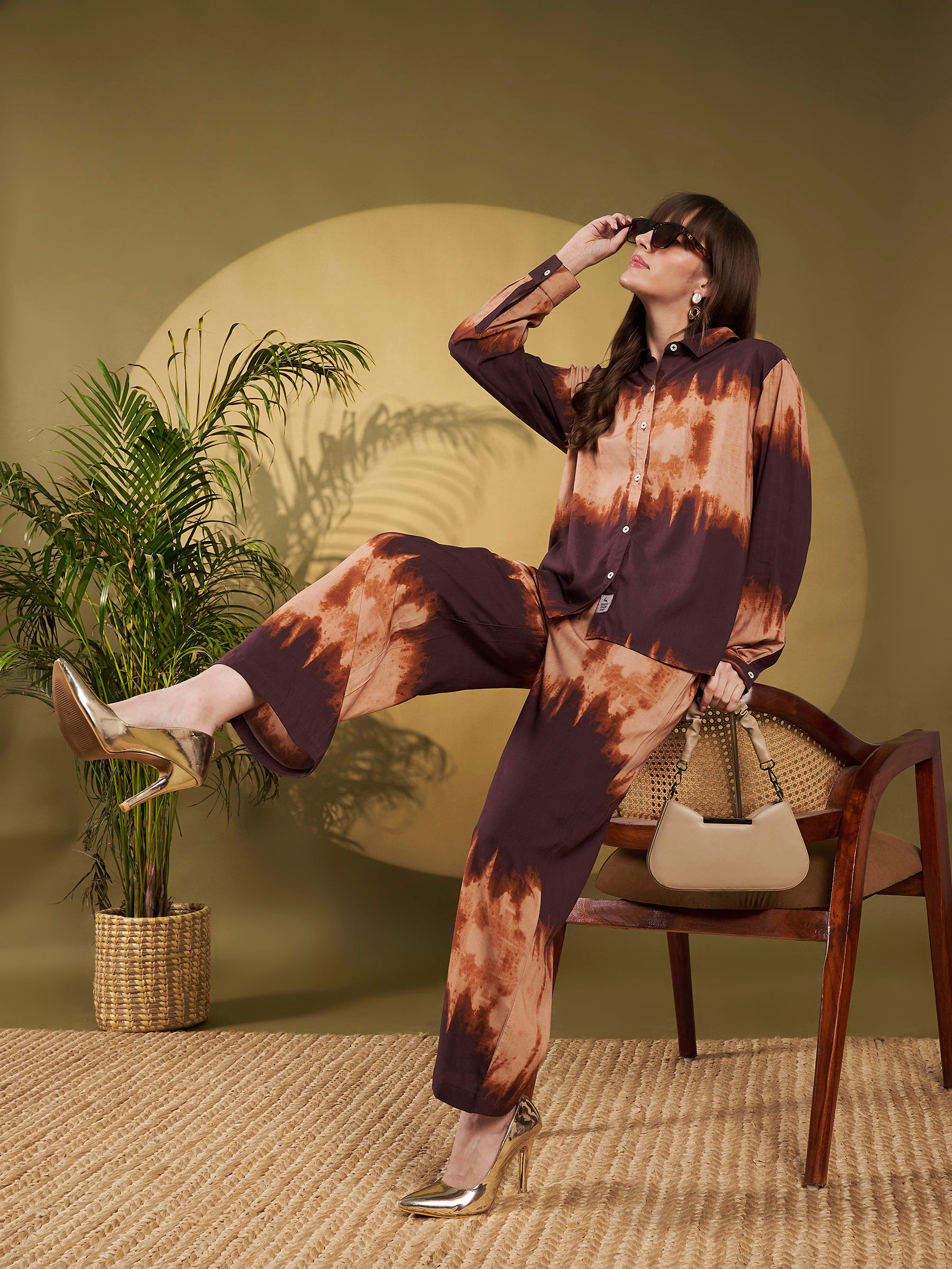 Brown Ombre Tie-Dye Co-Ord Set