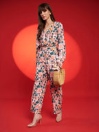 Blush Pink Tropical Printed Co-Ord Set