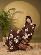 Chocolate Brown Floral Maxi Co-Ord Set