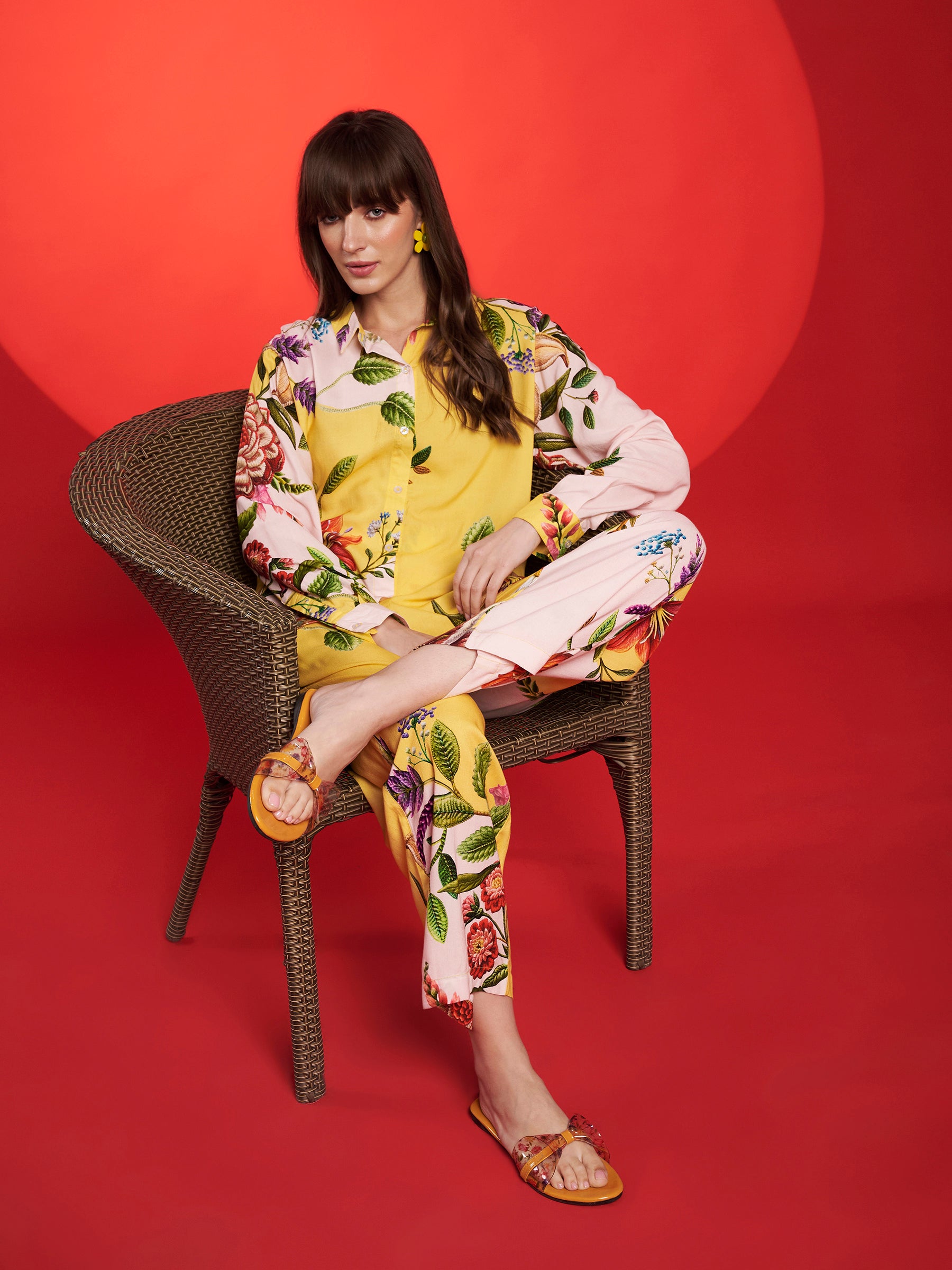 Yellow Floral Printed Co-Ord Set