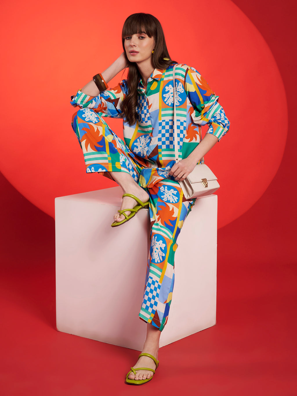 Multicolor Graphic Print Co-Ord Set