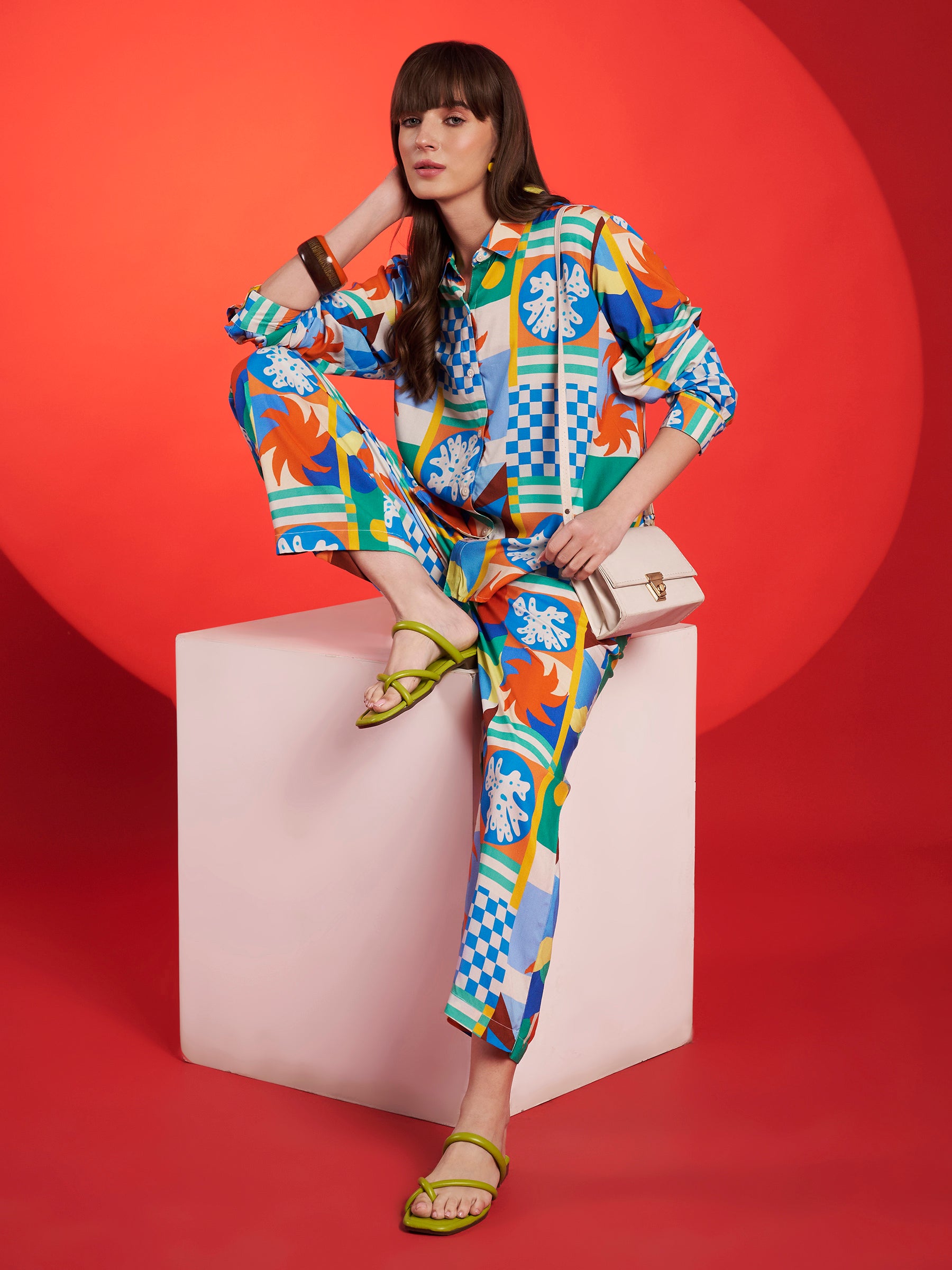 Multicolor Graphic Print Co-Ord Set