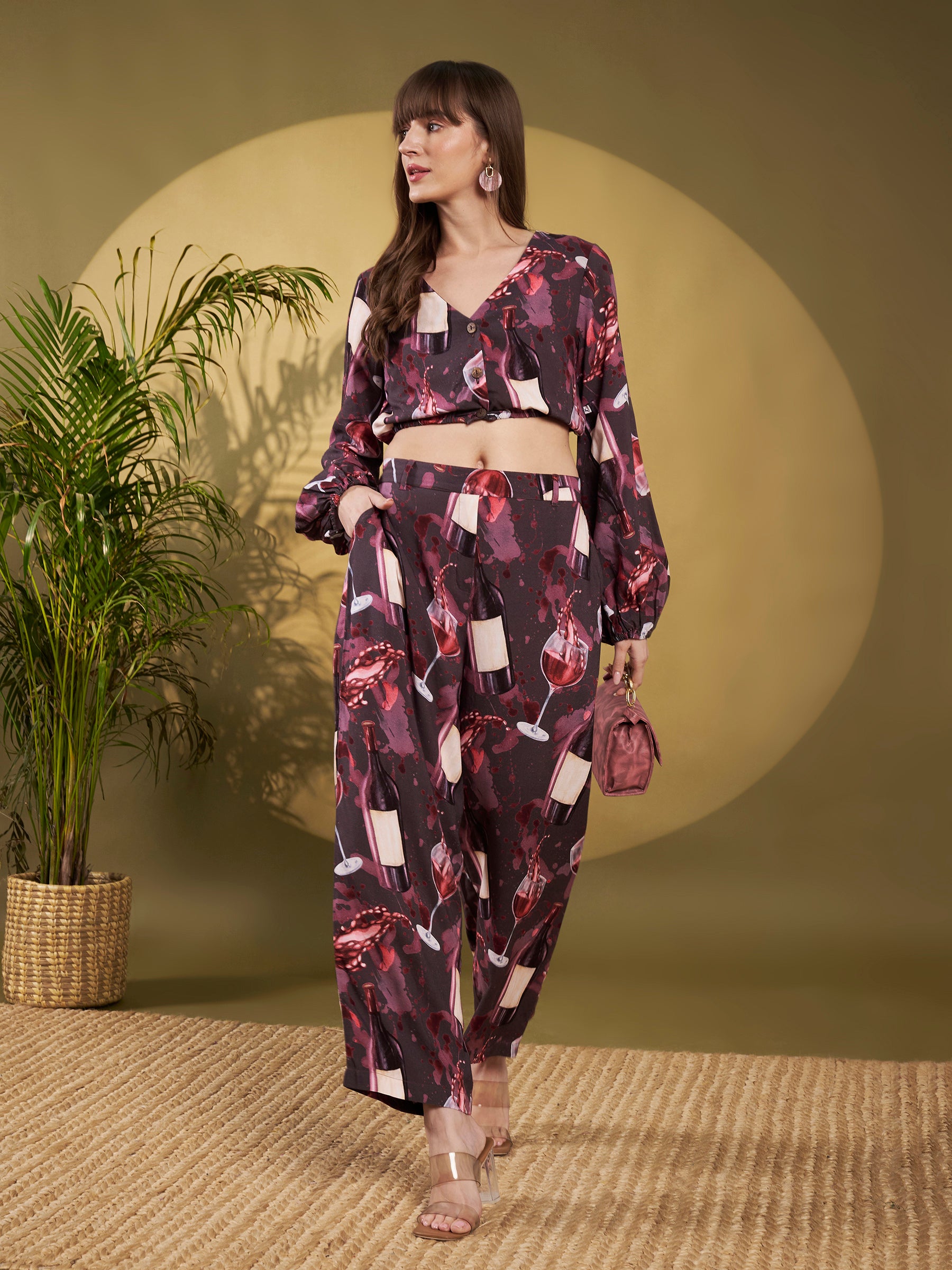 Wine Print Statement Co-Ord Set