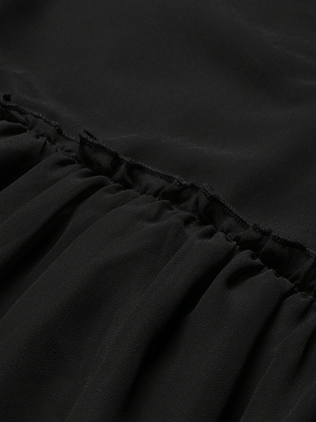 Black Georgette Solid Top