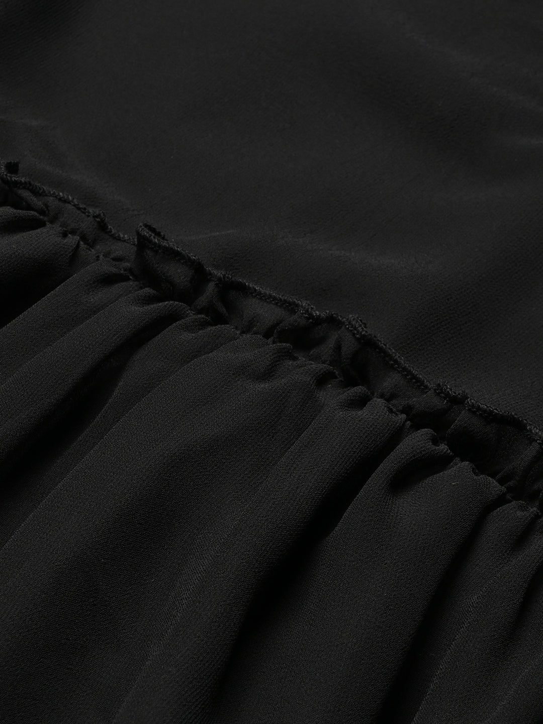 Black Georgette Solid Top