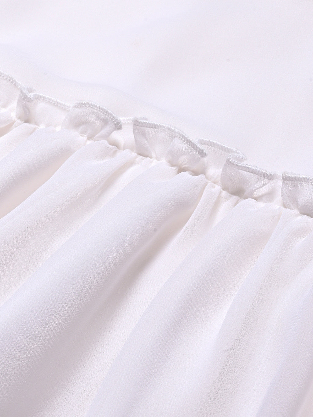 White Georgette Solid Top