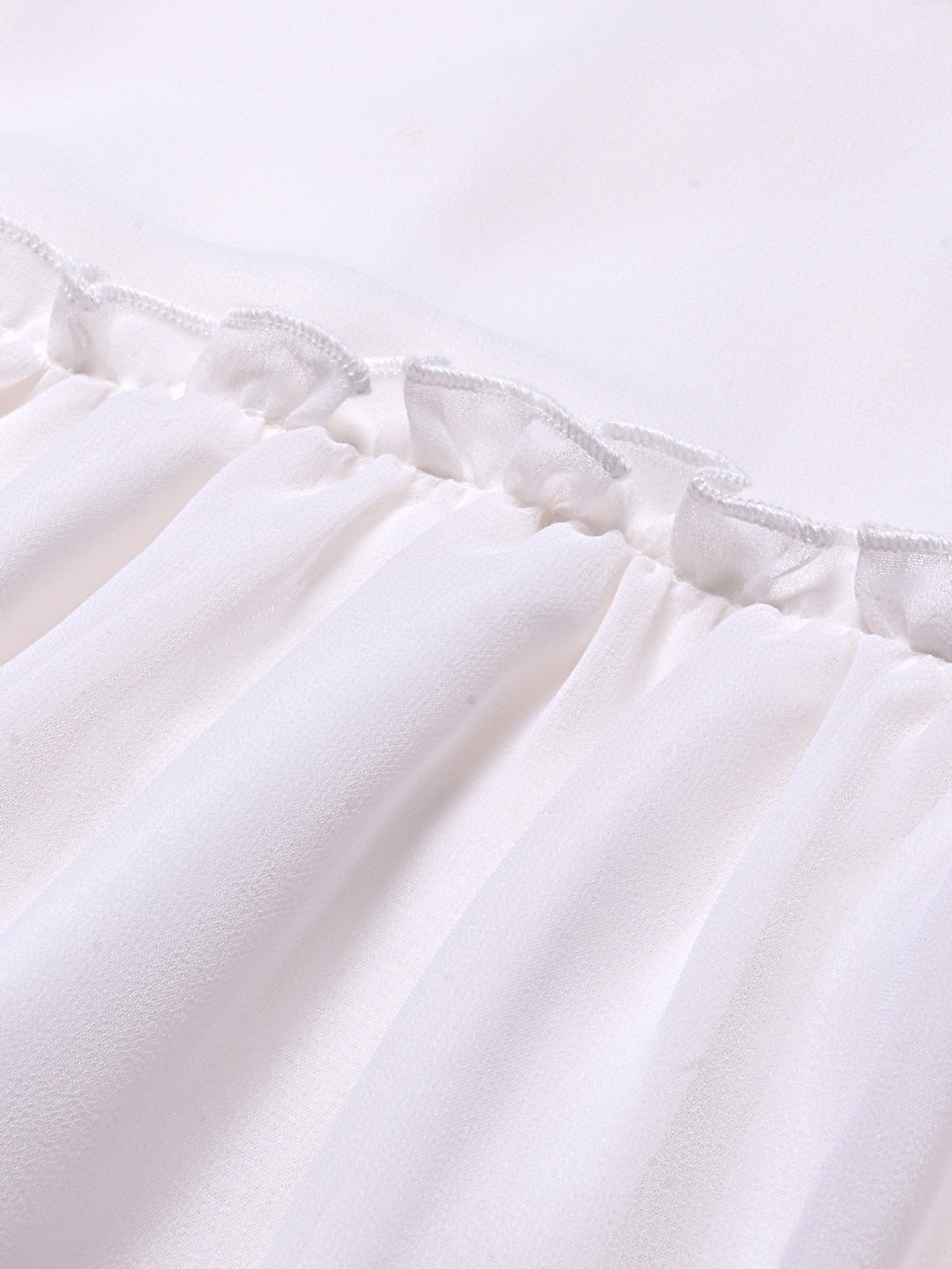 White Georgette Solid Top