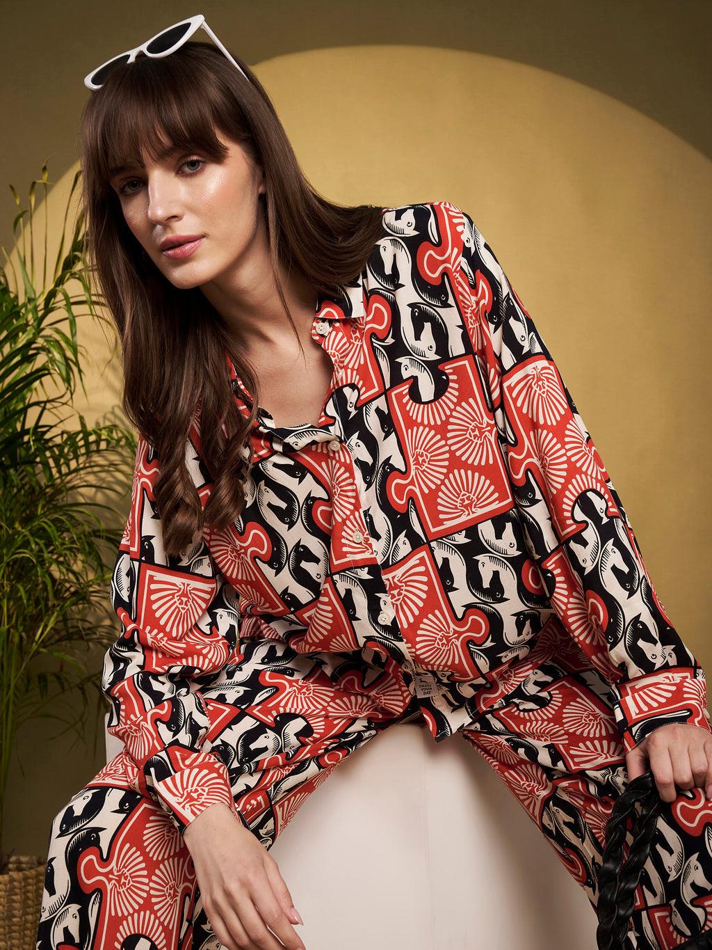 Red & Black Geometric Printed Co-Ord Set