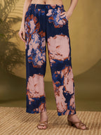 Navy Blue & Blush Floral Co-Ord Set