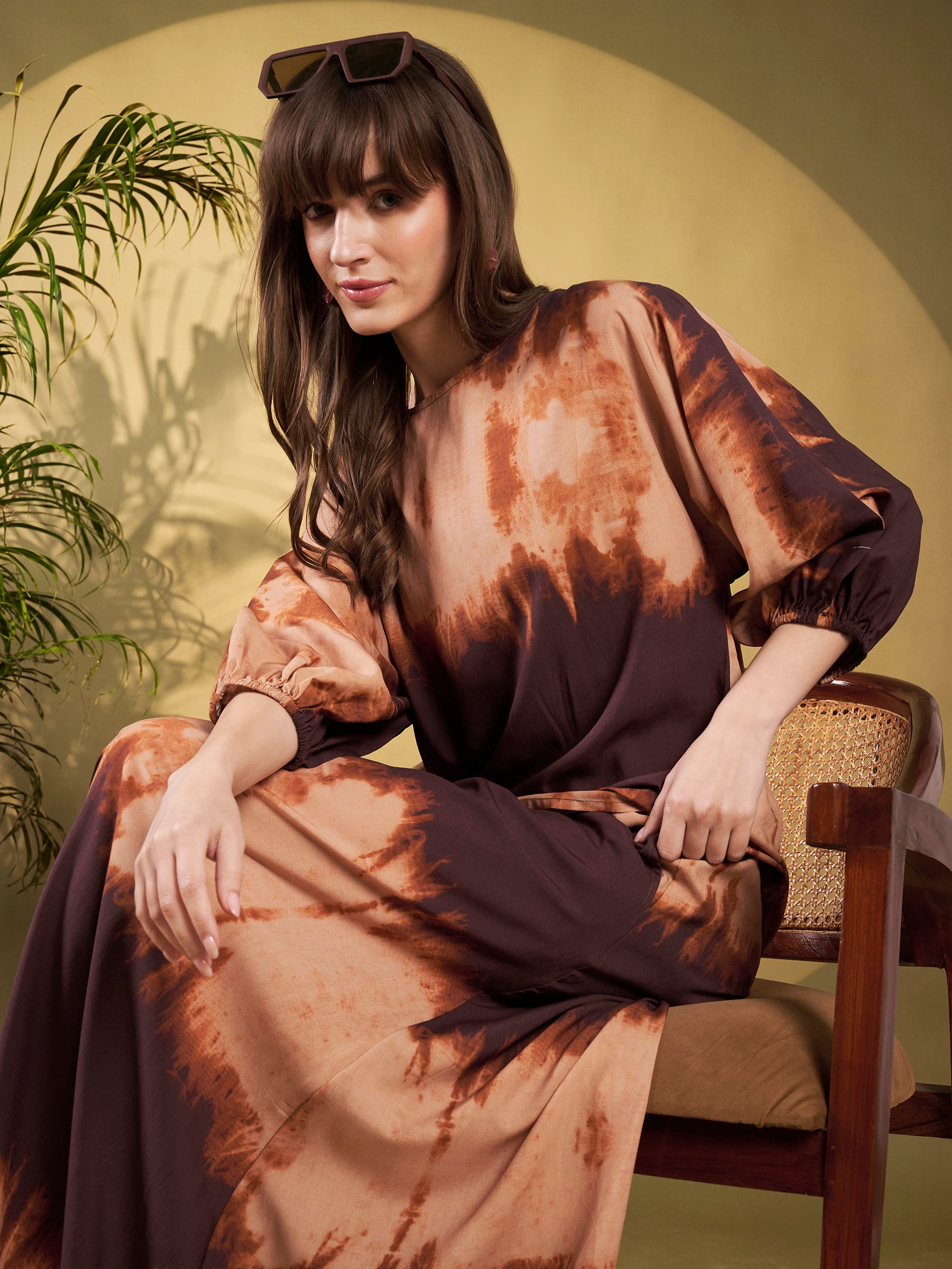 Mocha Tie-Dye Maxi Co-Ord Set