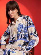 Blue Floral Printed Co-Ord Set