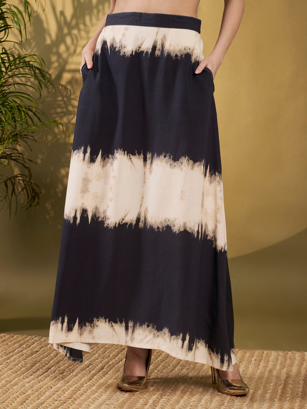 Black & Beige Tie-Dye Co-Ord Set