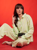 Lime Green Striped Co-Ord Set