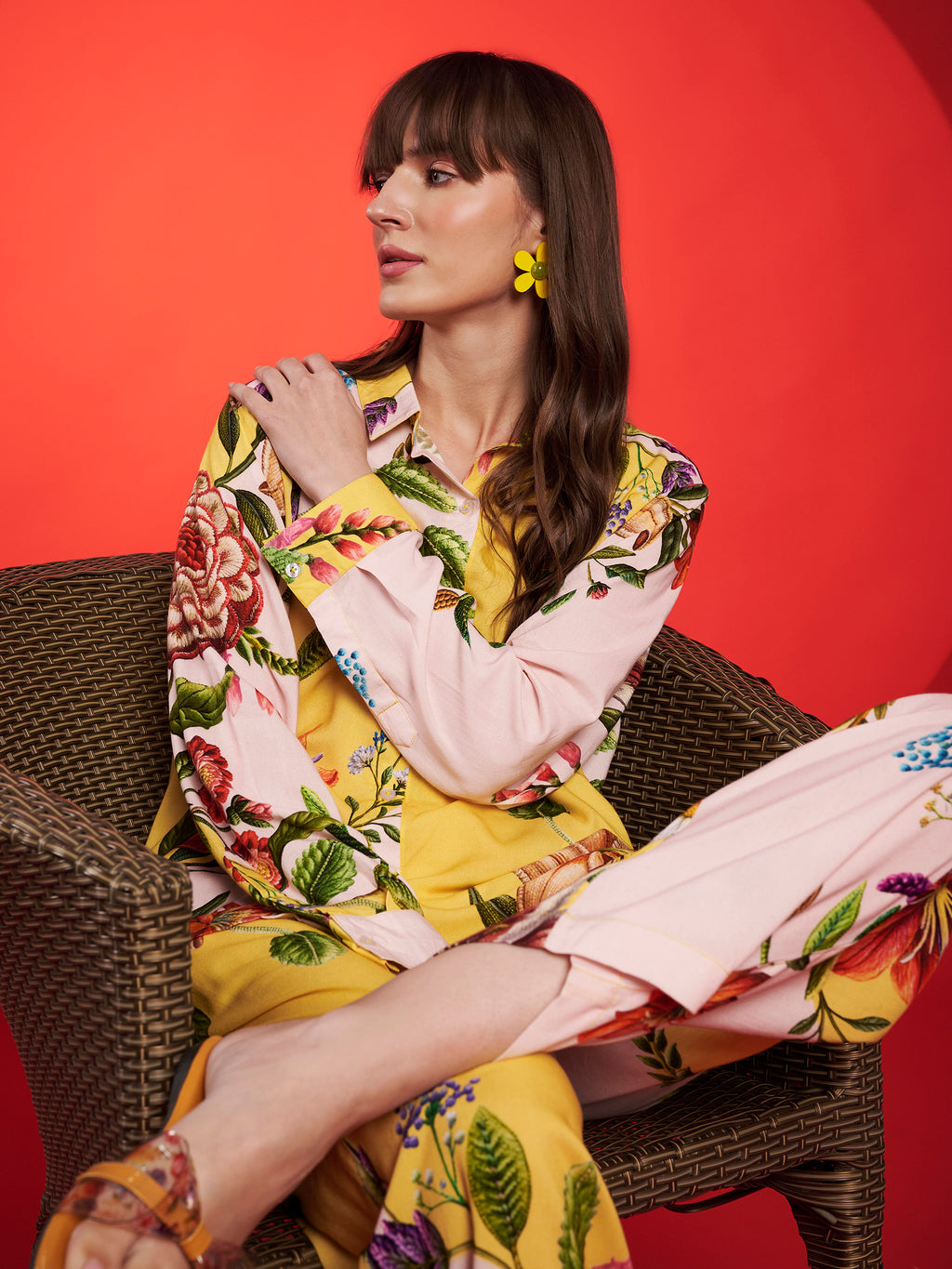 Yellow Floral Printed Co-Ord Set