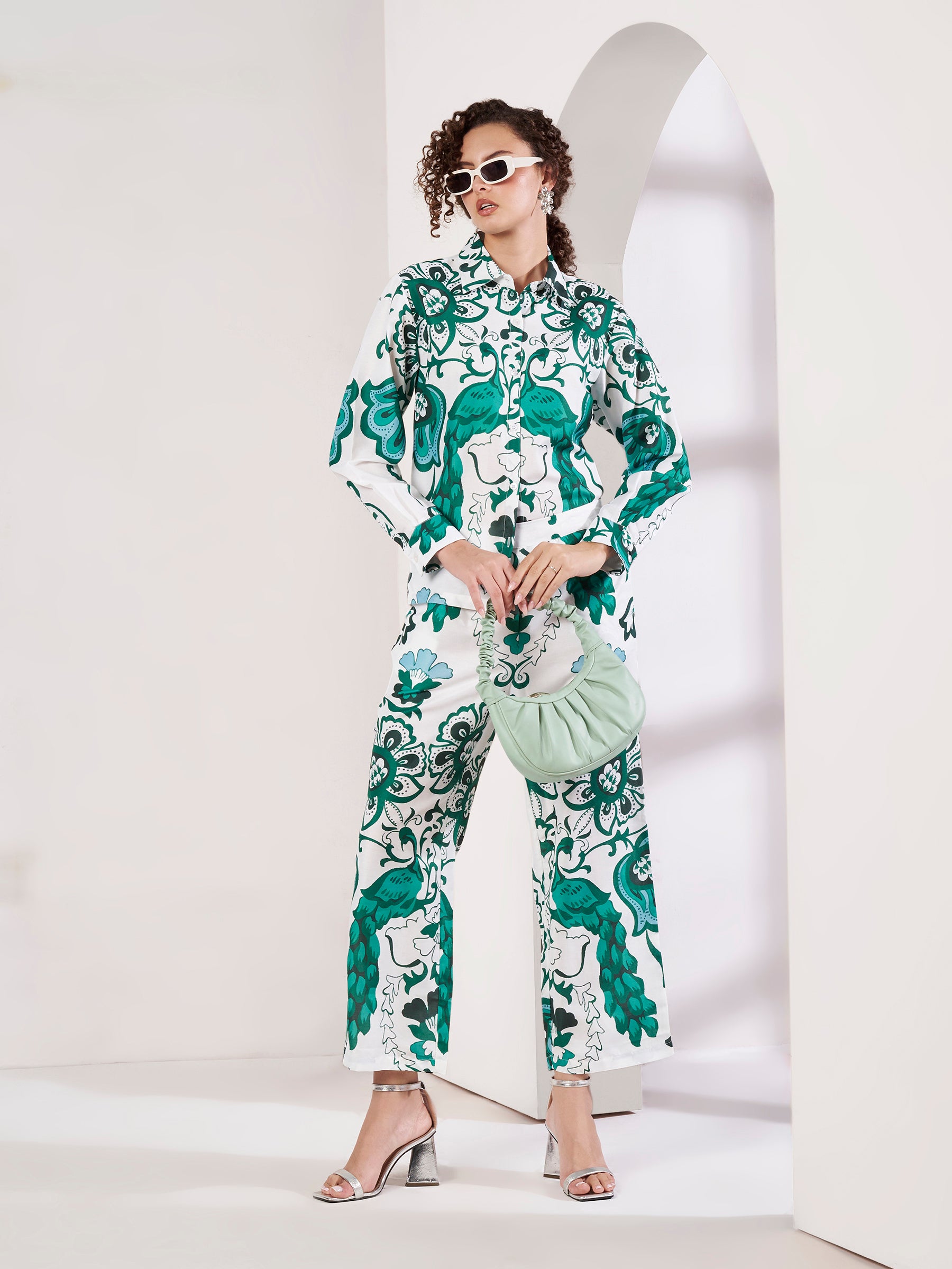 Women's Abstract Floral Print Co-Ord Set